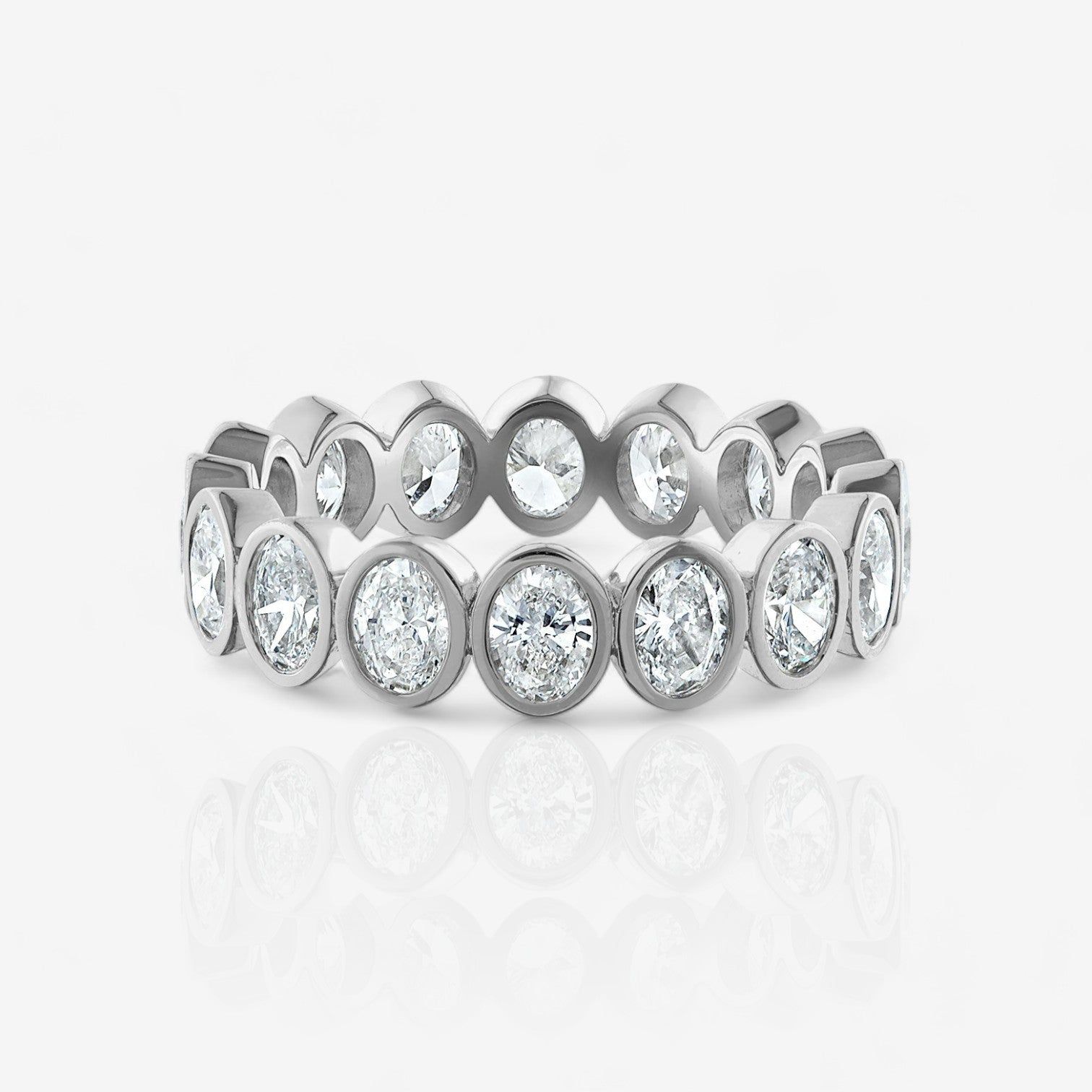 Oval-Cut Lab Diamond Bezel Set Eternity Ring