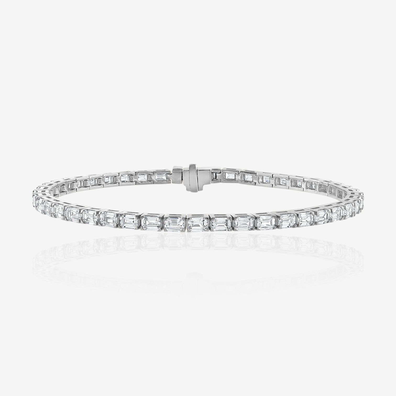 Emerald Cut East-West Prong-Set Tennis Bracelet