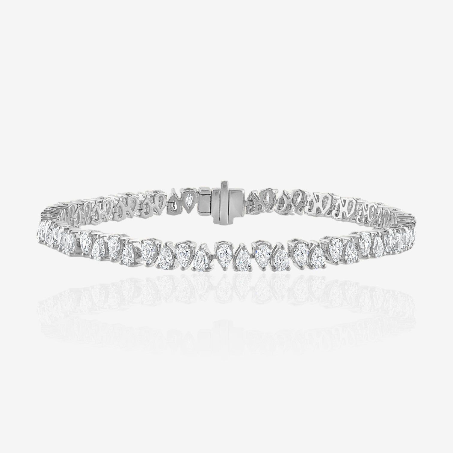 Lab Grown Up & Down Pear Cut Diamond Tennis Bracelet