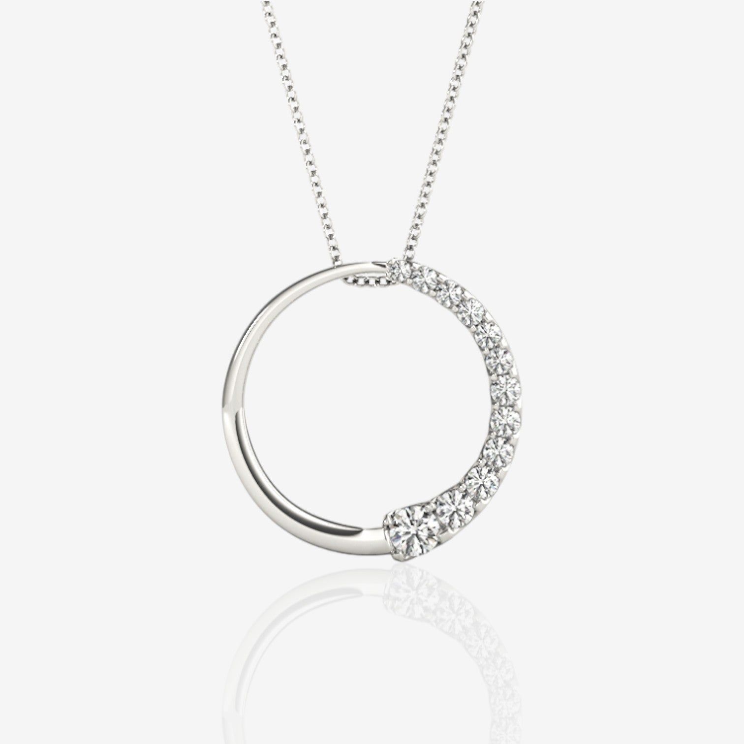 Lab Diamond Circle Journey Pendant