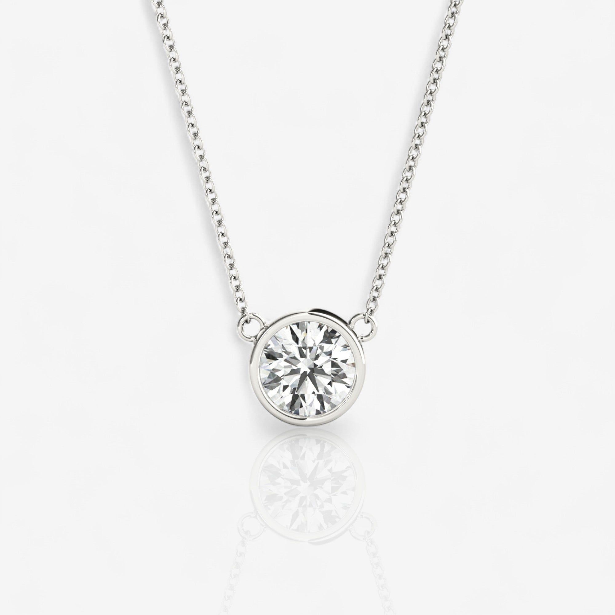 Bezel Set Round Solitaire Lab-Grown Diamond Pendant