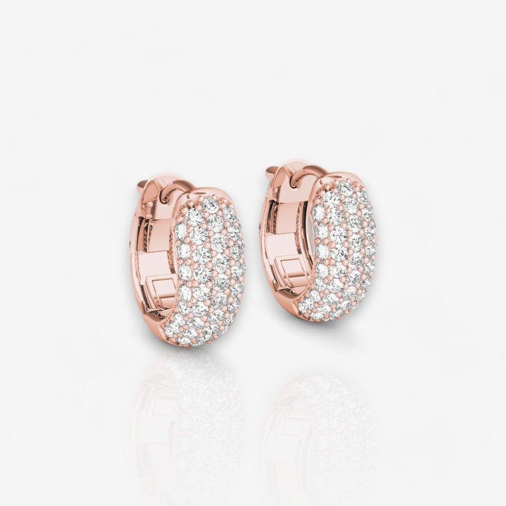 Pavé Lab Diamond Huggie Hoop Earrings - 0.50 Inch