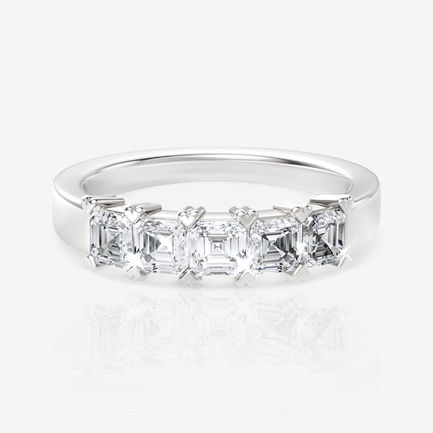 Five-Stone Asscher Lab Diamond Wedding Ring