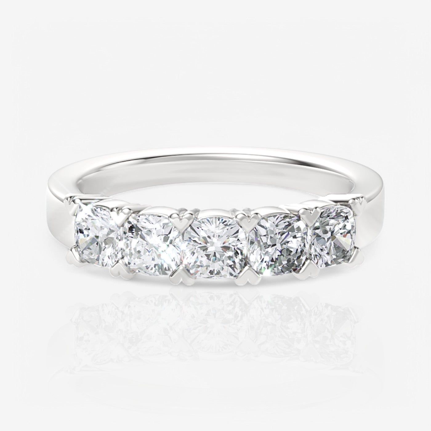 Five-Stone Cushion Lab Diamond Wedding Ring