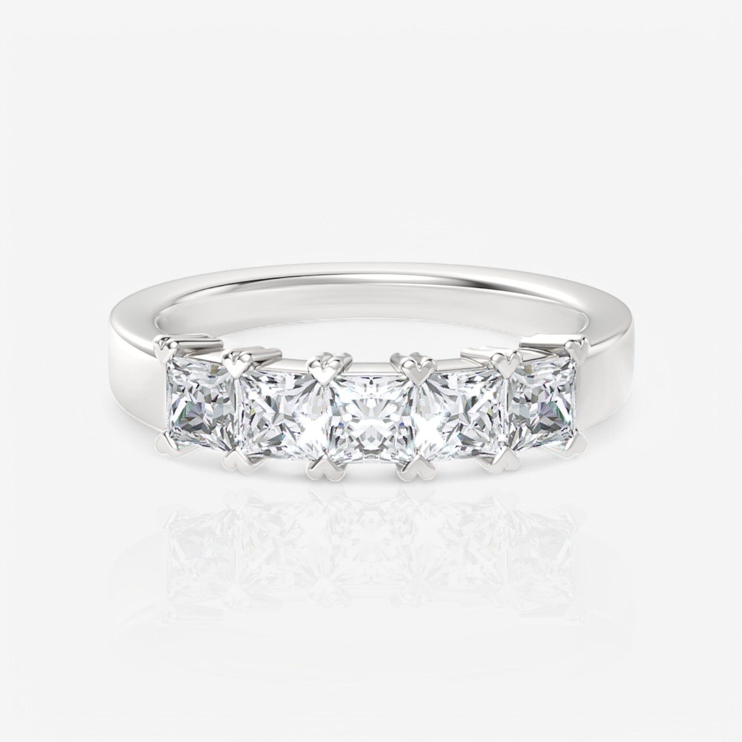 Five-Stone Princess Lab Diamond Wedding Ring