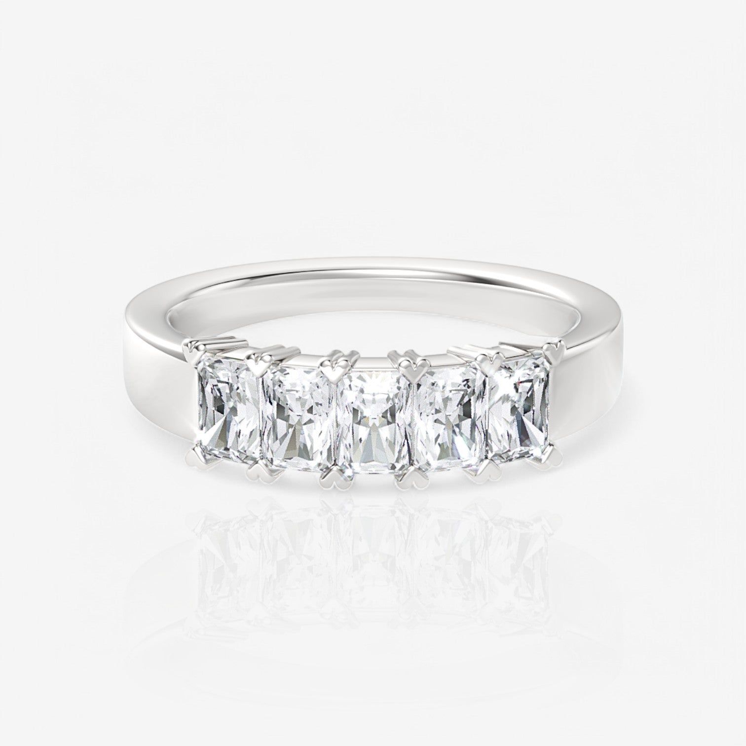 Five-Stone Radiant Lab Diamond Wedding Ring