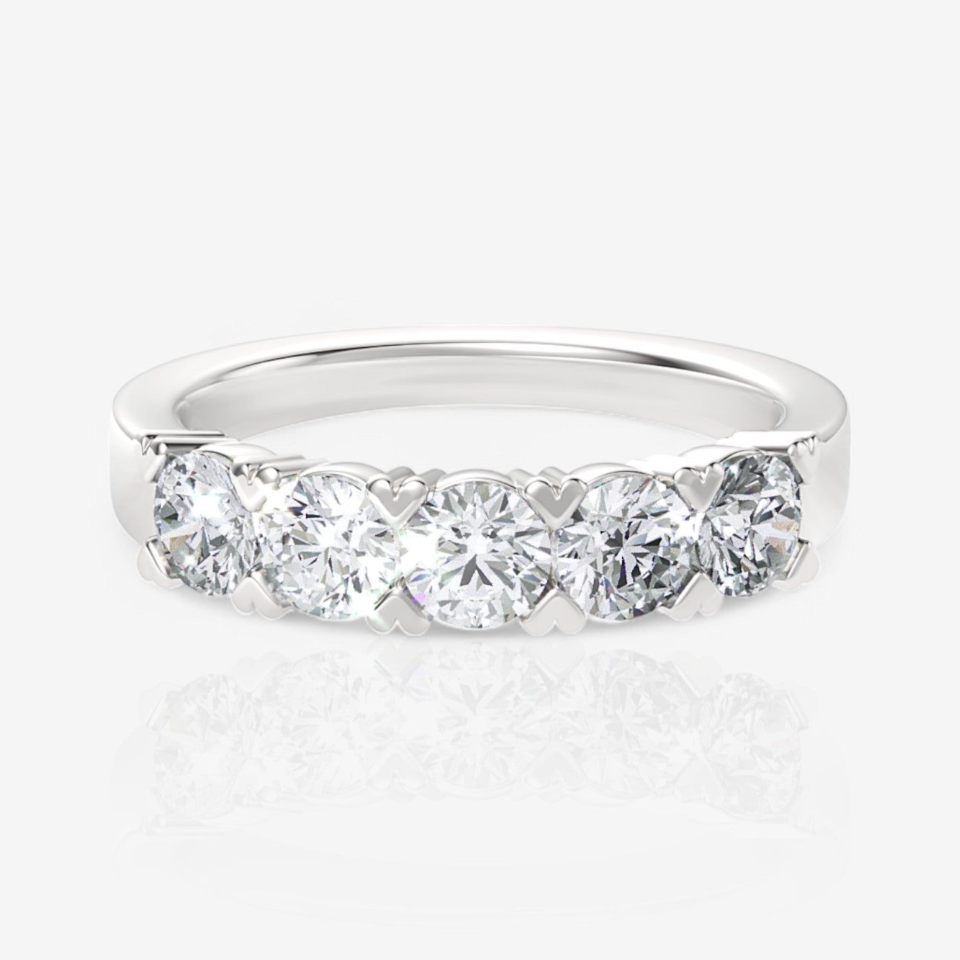 Five-Stone Round Lab Diamond Wedding Ring