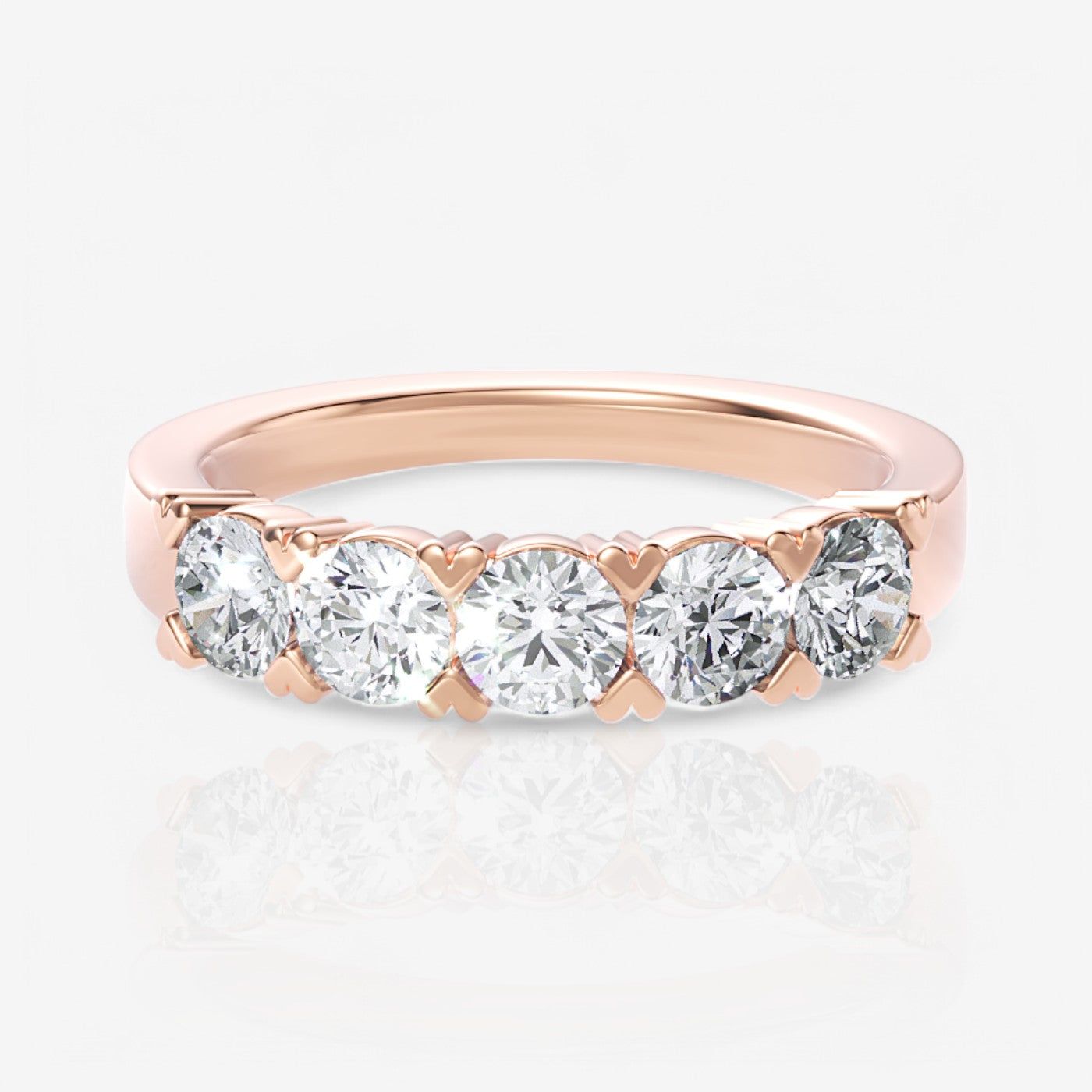 Five-Stone Round Lab Diamond Wedding Ring