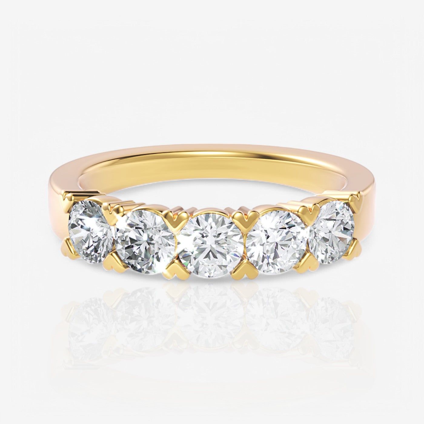 Five-Stone Round Lab Diamond Wedding Ring