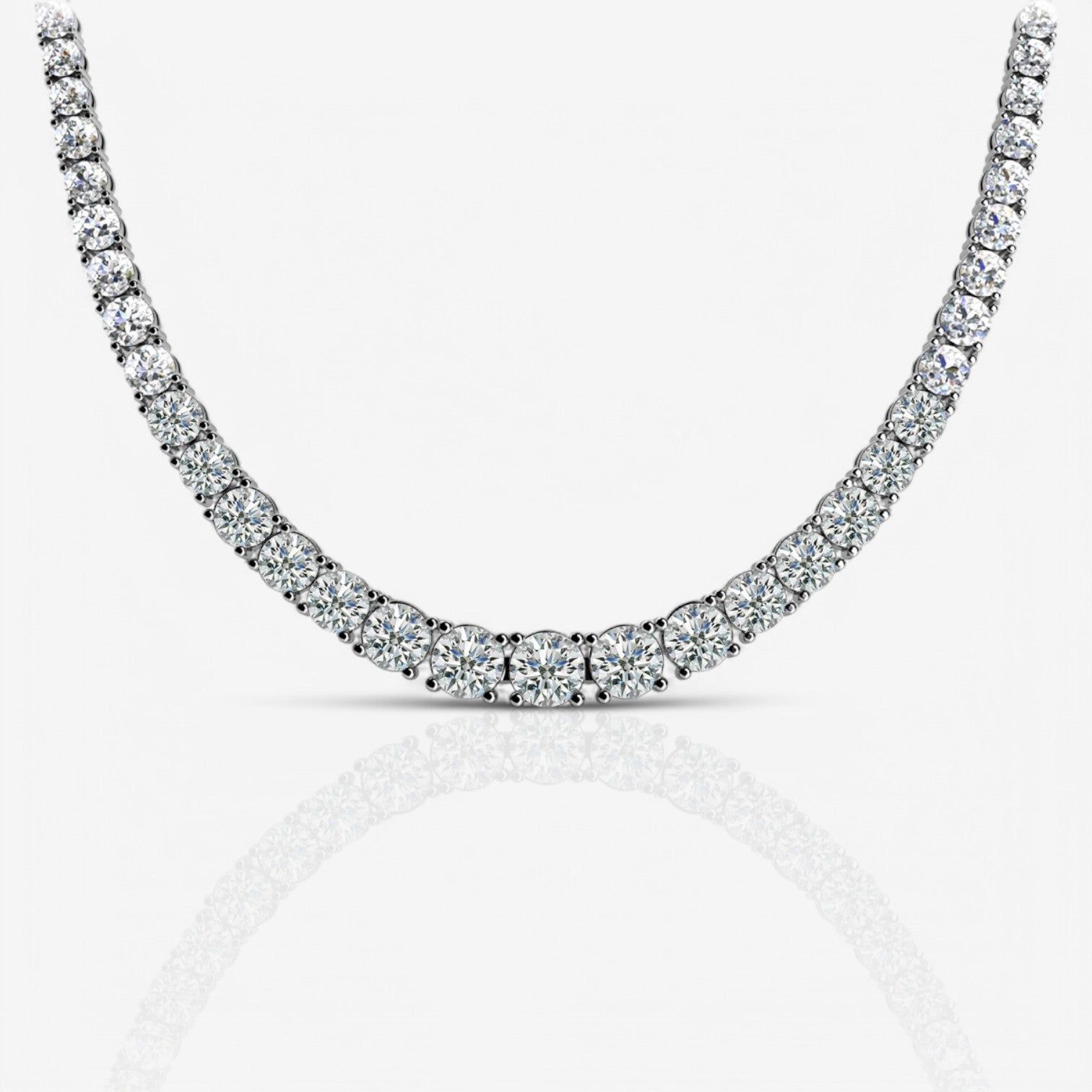 Four-Prong Graduated Lab Diamond Tennis Necklace