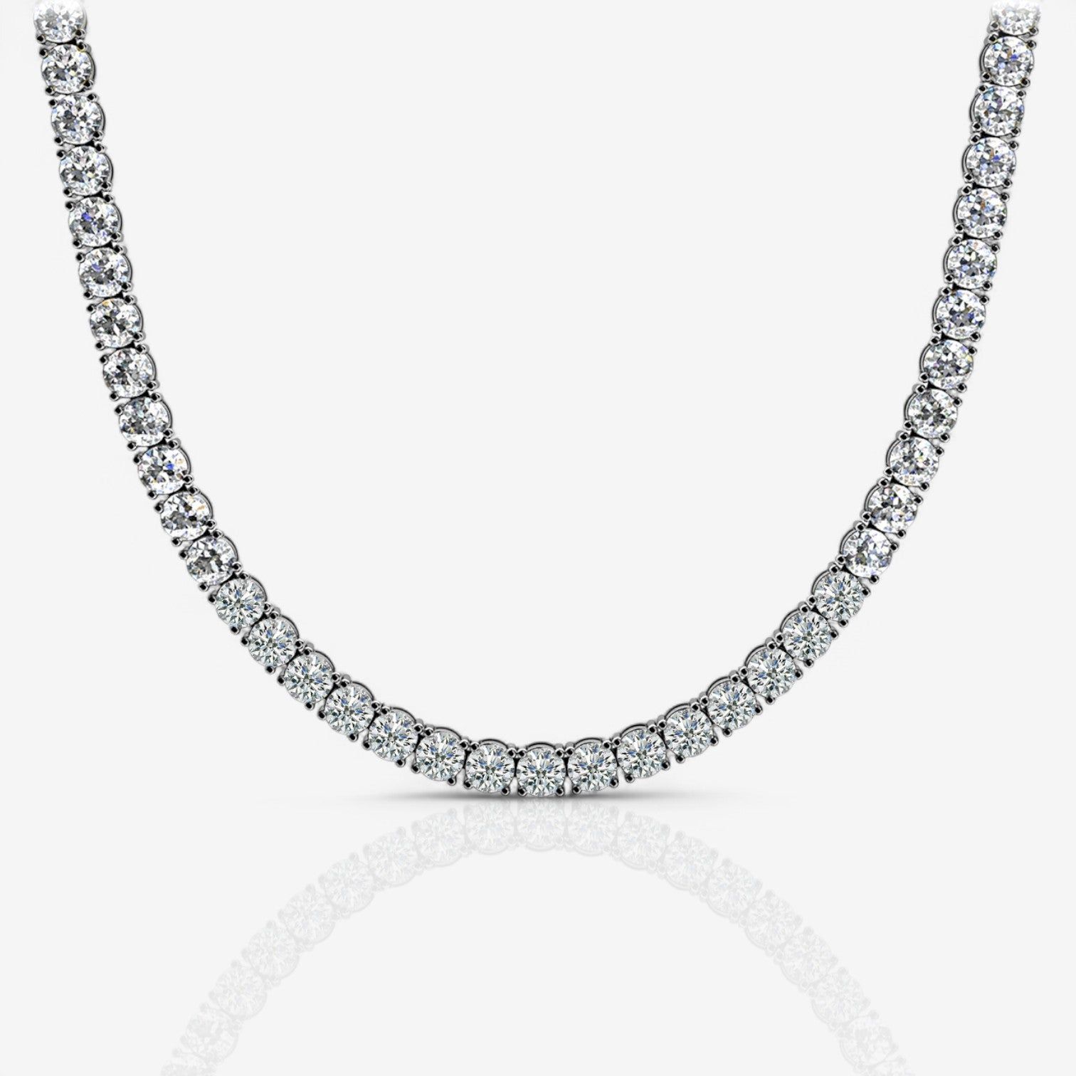Four-Prong Lab Diamond Riviera Tennis Necklace