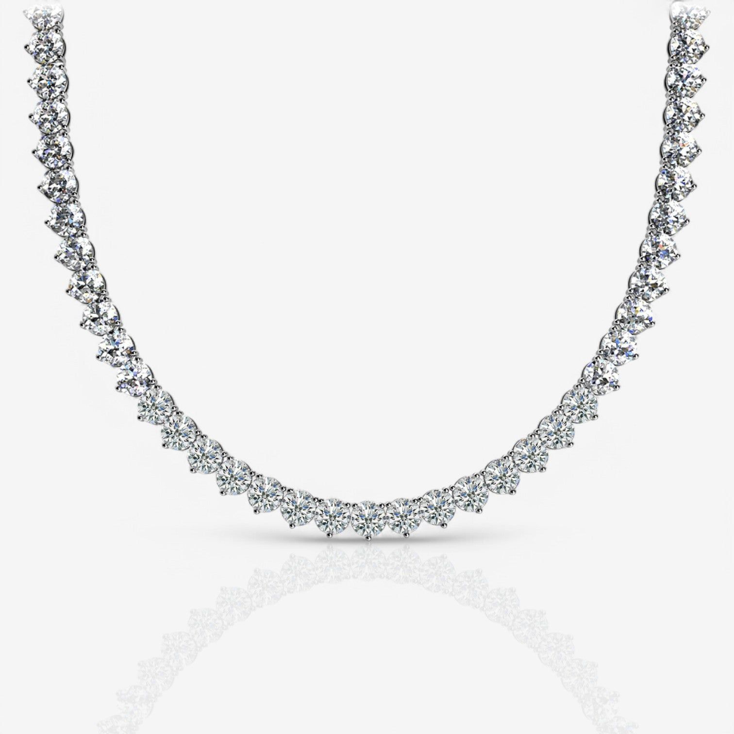 Three-Prong Lab Diamond Riviera Tennis Necklace