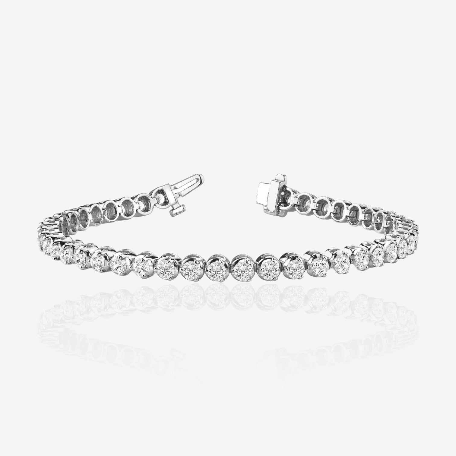 Three-Prong Illusion Diamond Tennis Bracelet