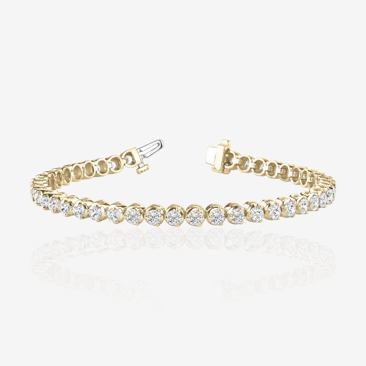 Three-Prong Illusion Diamond Tennis Bracelet