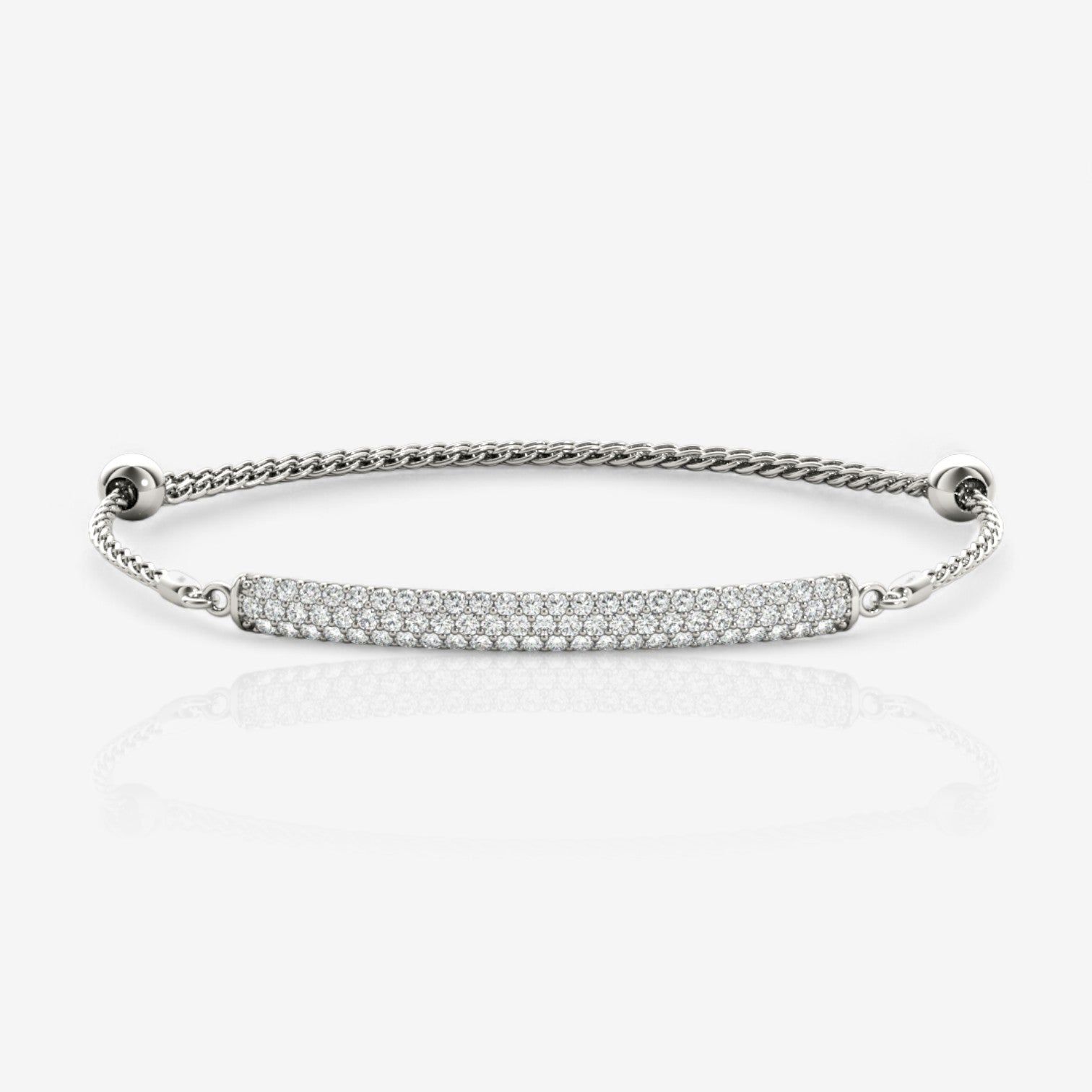 Three-Row Pavé Lab Diamond Pull Chain Bracelet