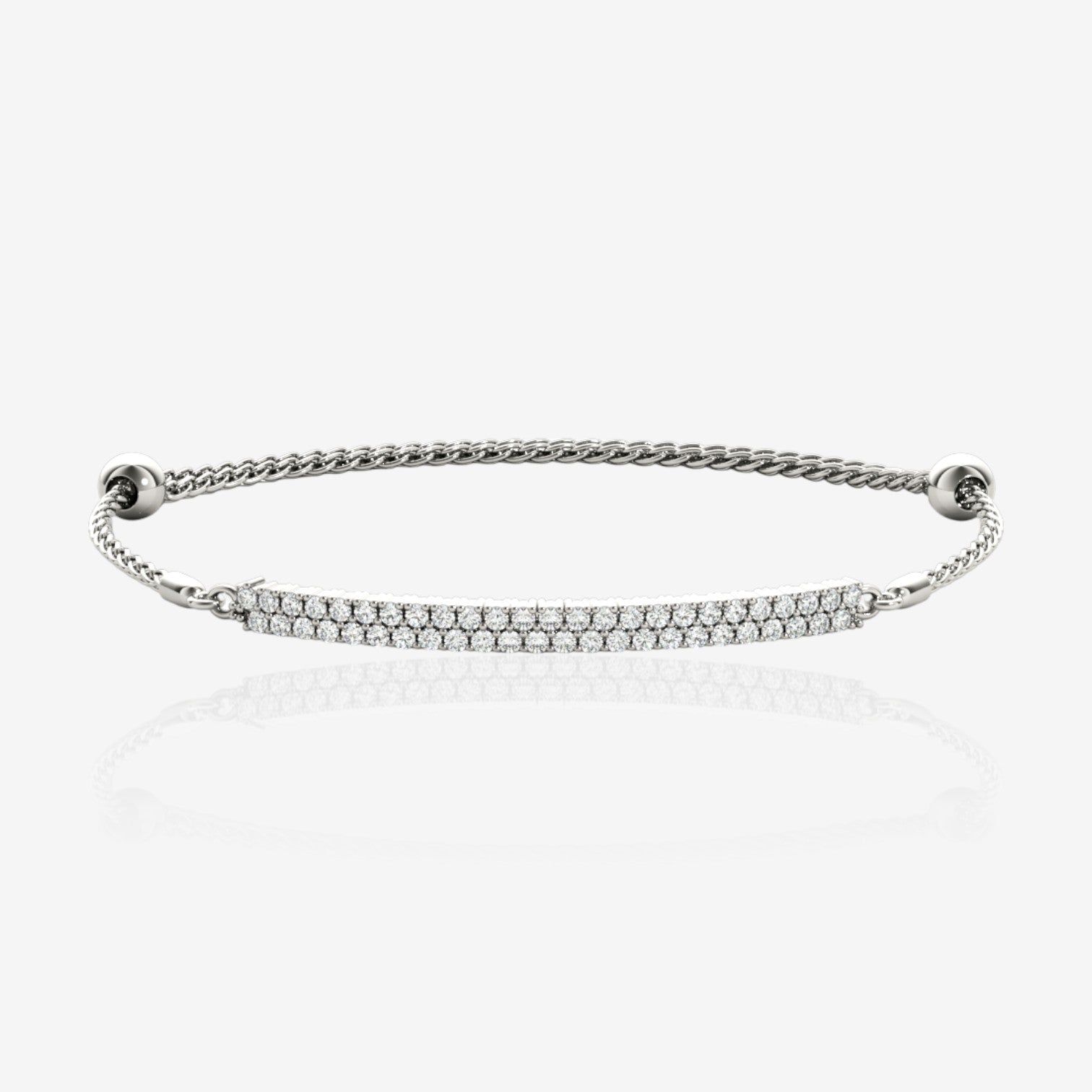 Double-Row Pavé Lab Diamond Pull Chain Bracelet