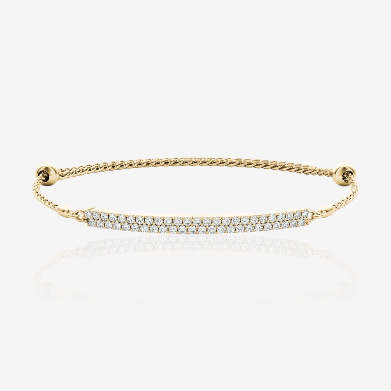 Double-Row Pavé Lab Diamond Pull Chain Bracelet