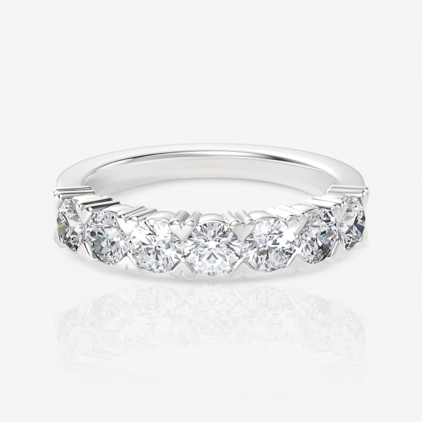 Seven-Stone Round Lab Diamond Wedding Ring