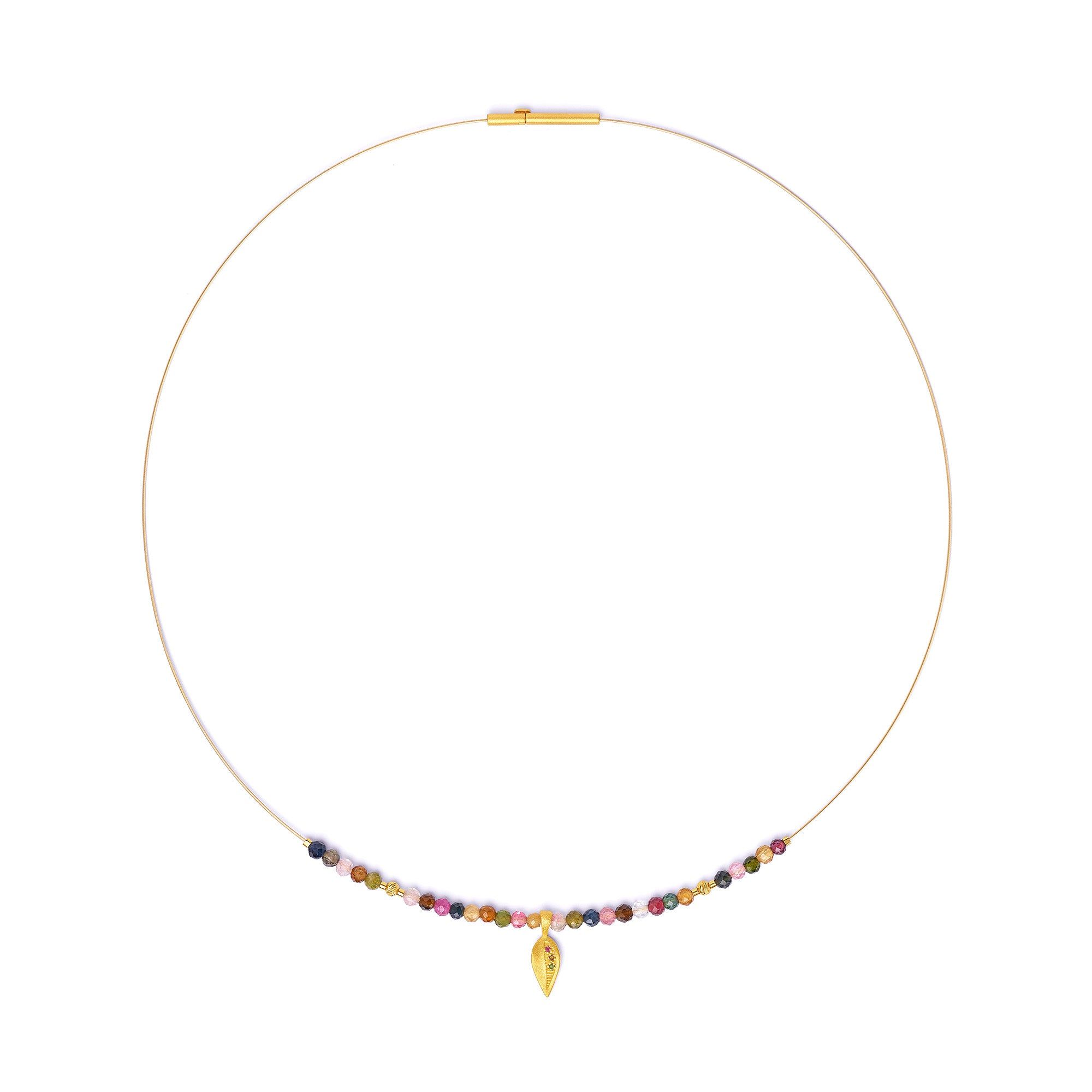 Bernd Wolf 24kt Gold Plated Plumesan Tourmaline Necklace