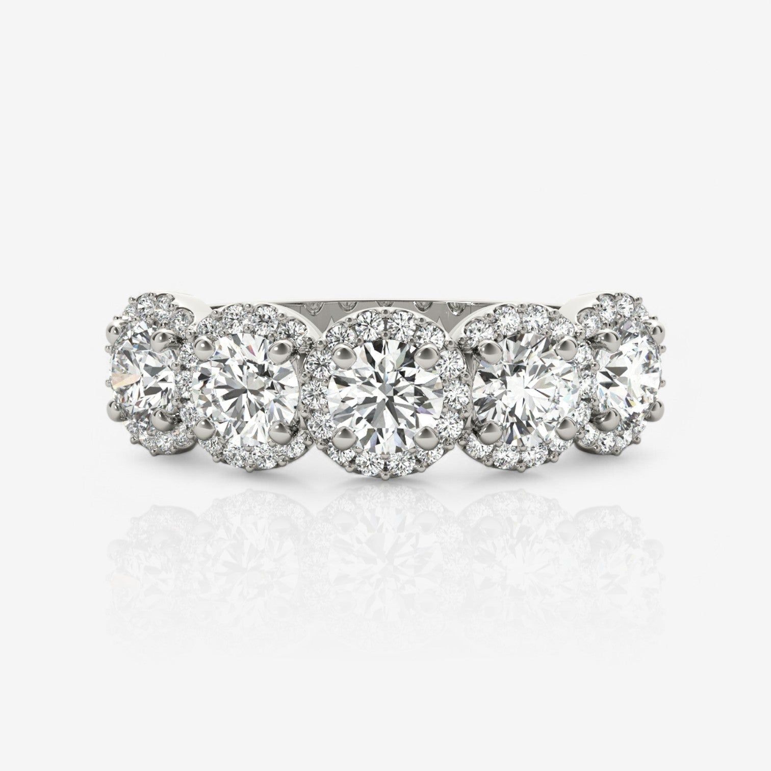 Five-Stone Halo Lab Diamond Anniversary Ring