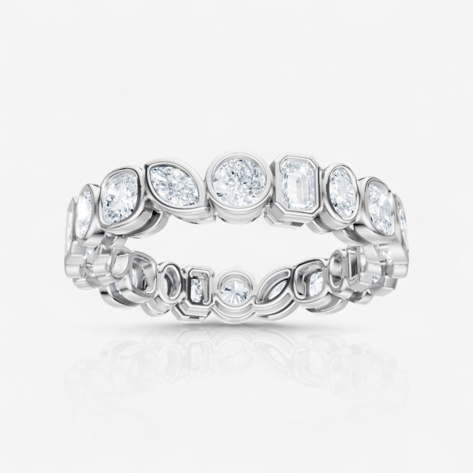 Mixed Shape Lab-Grown Diamond Bezel Set Eternity Band