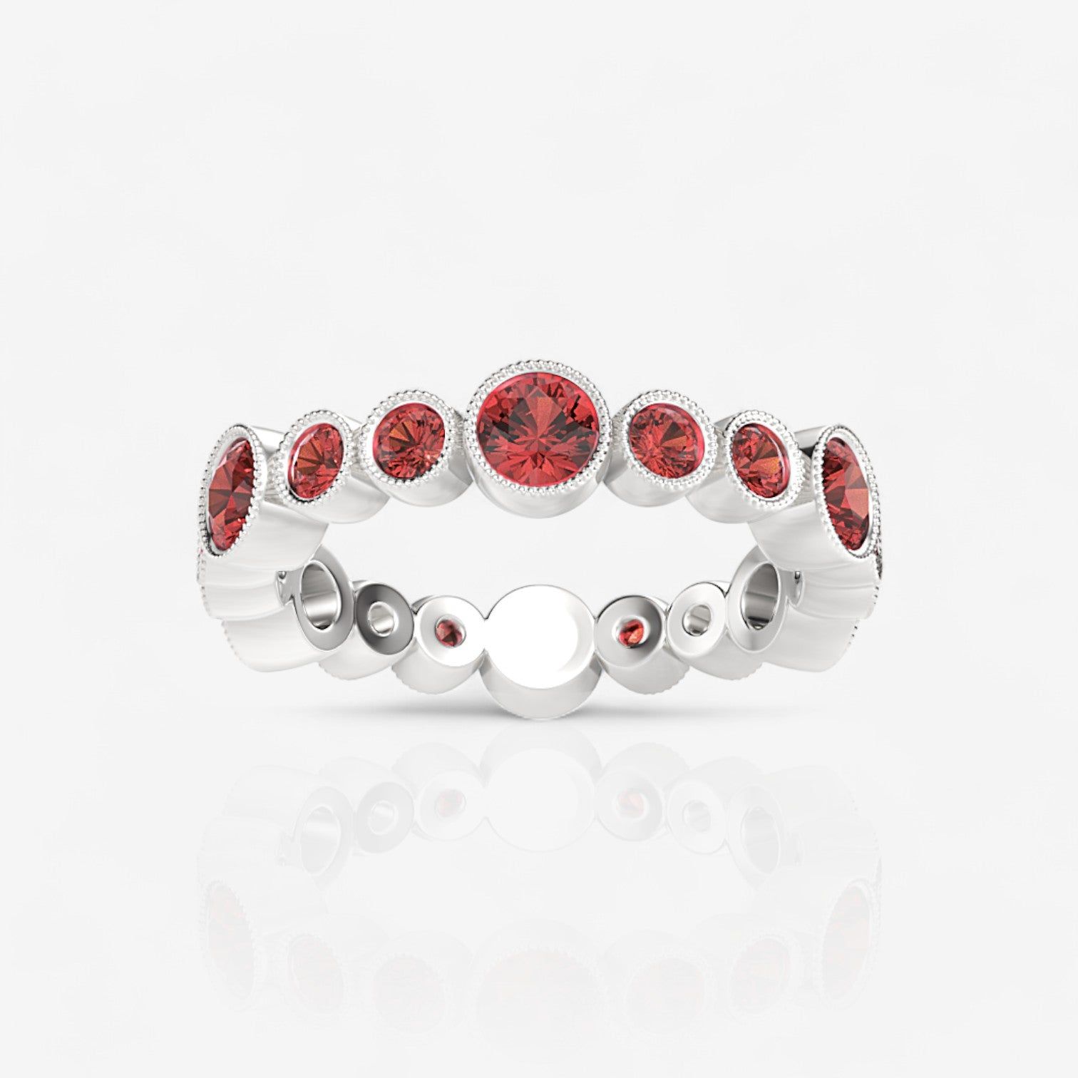 Alternating Ruby Bezel Set Eternity Band
