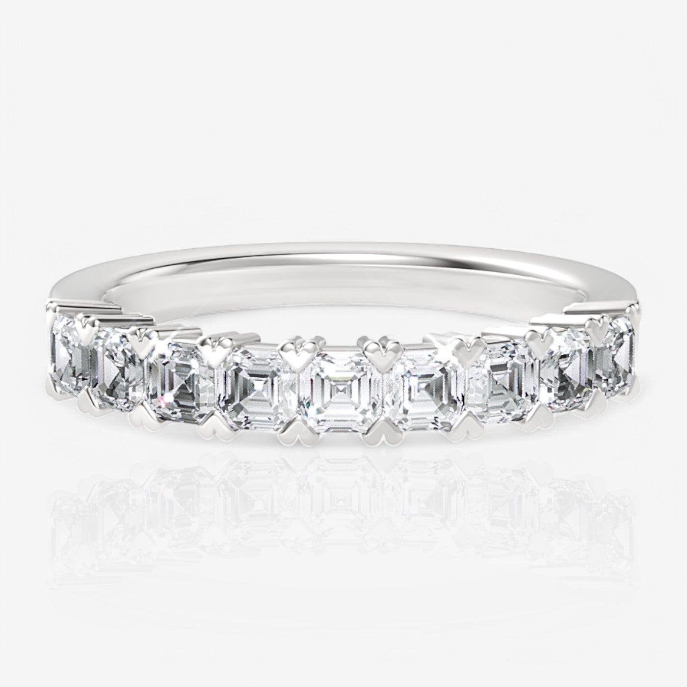 Nine-Stone Asscher Lab Diamond Wedding Ring