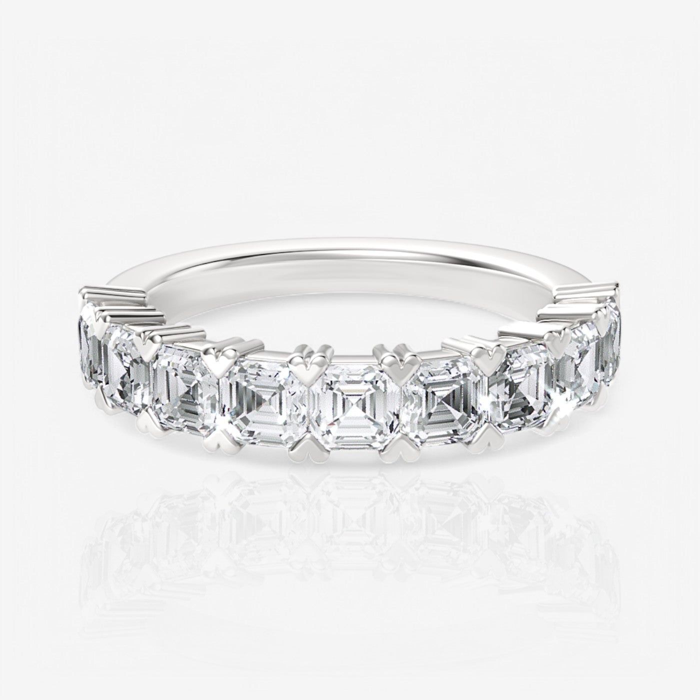 Nine-Stone Asscher Lab Diamond Wedding Ring