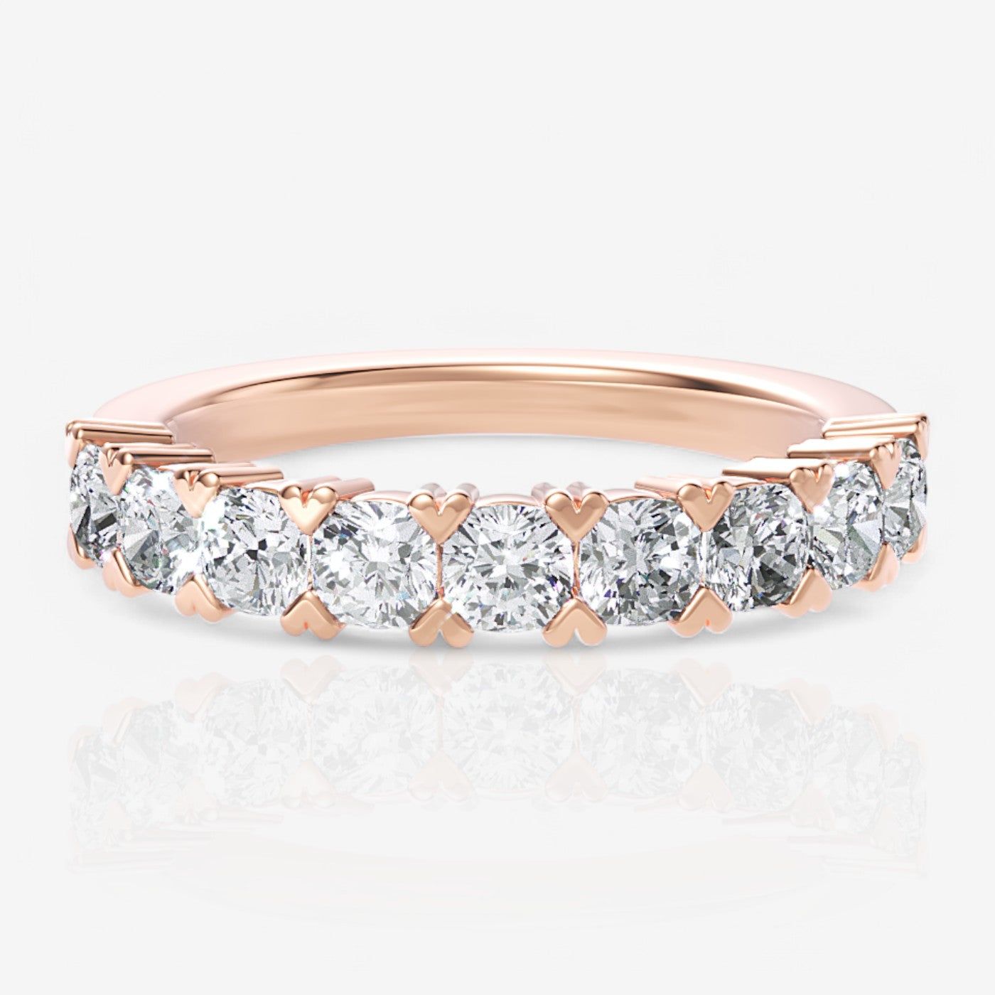 Nine-Stone Cushion Lab Diamond Wedding Ring