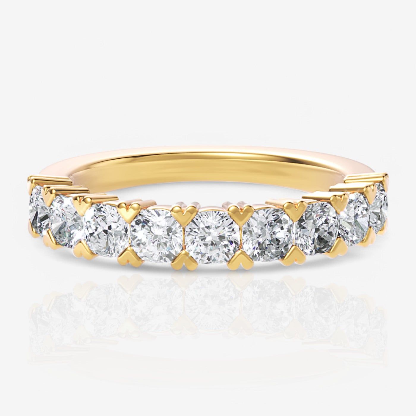 Nine-Stone Cushion Lab Diamond Wedding Ring