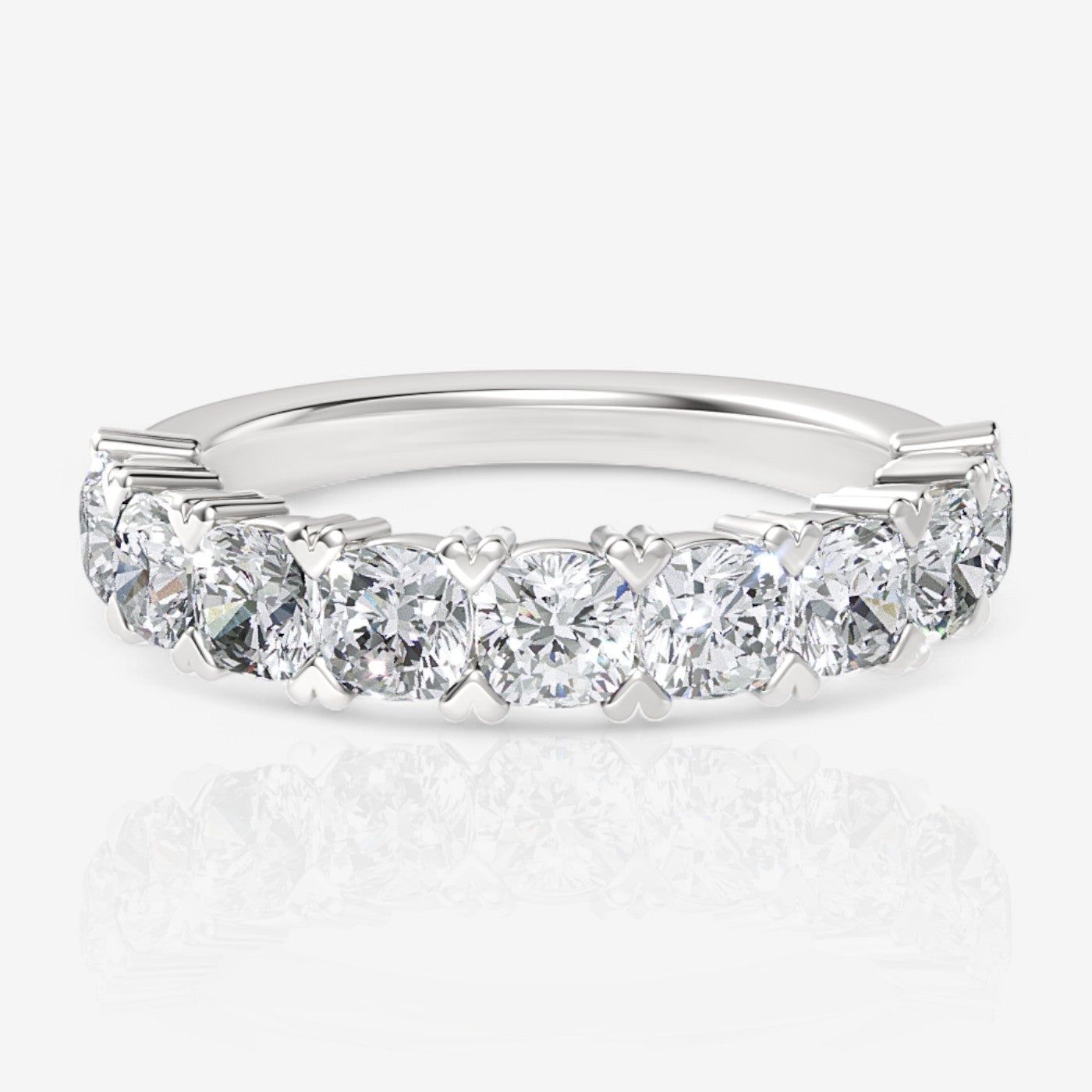 Nine-Stone Cushion Lab Diamond Wedding Ring
