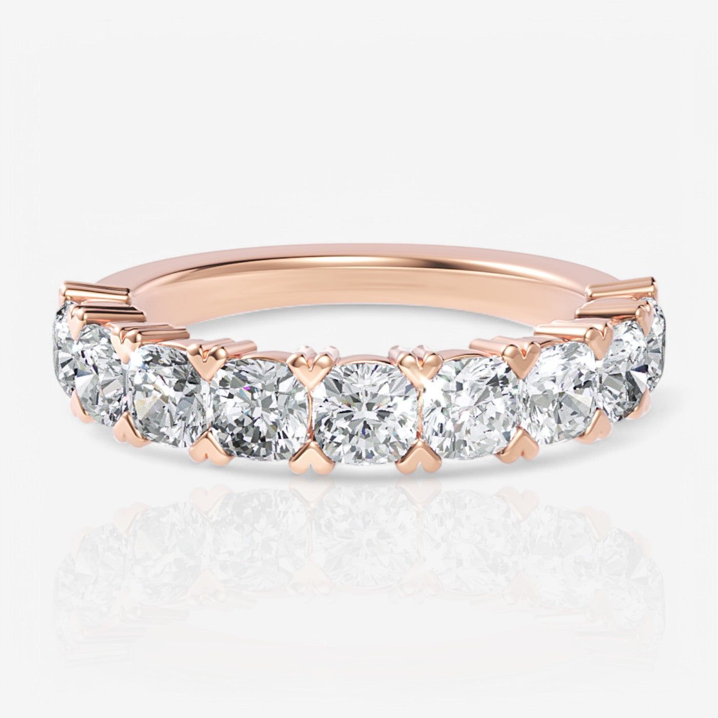 Nine-Stone Cushion Lab Diamond Wedding Ring