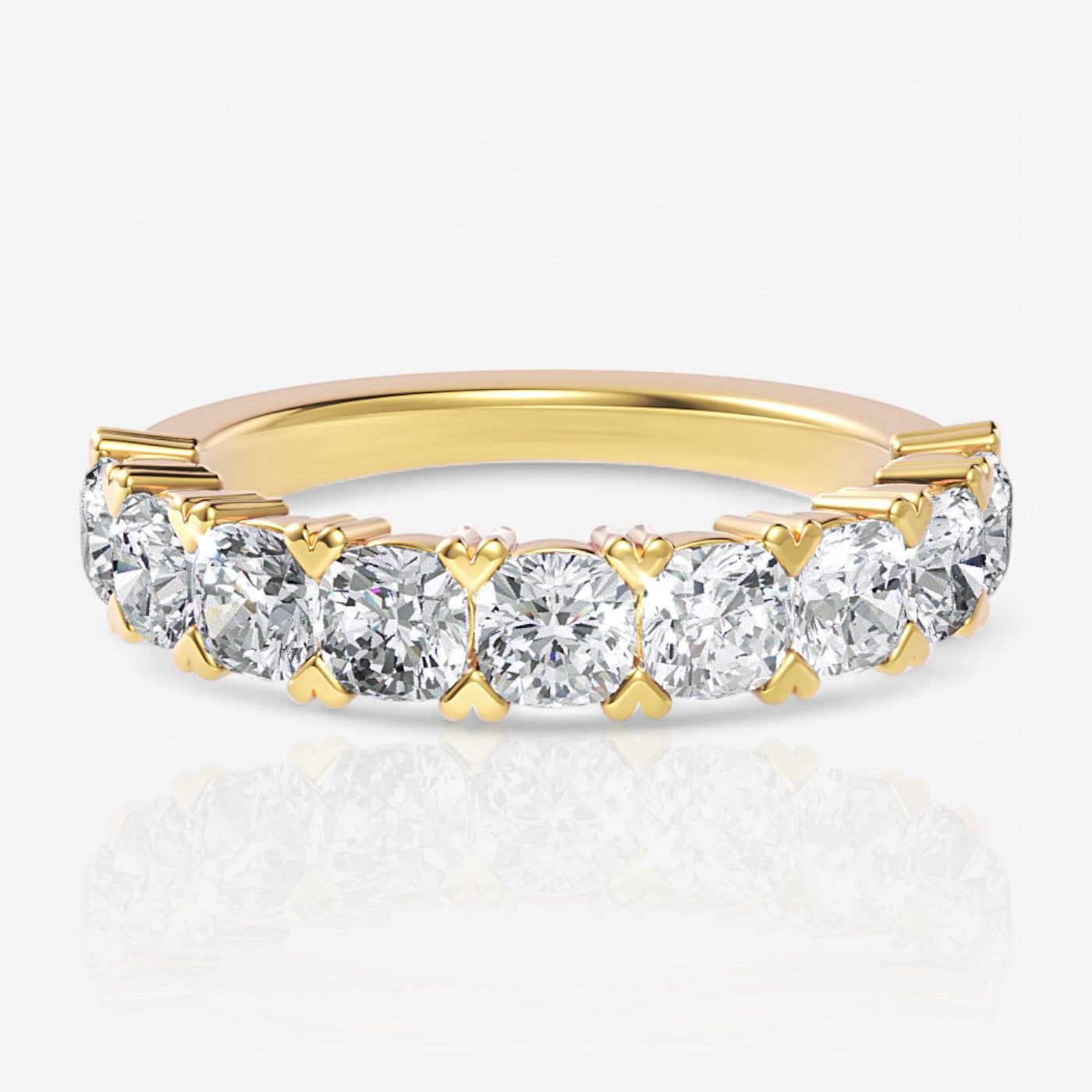 Nine-Stone Cushion Lab Diamond Wedding Ring