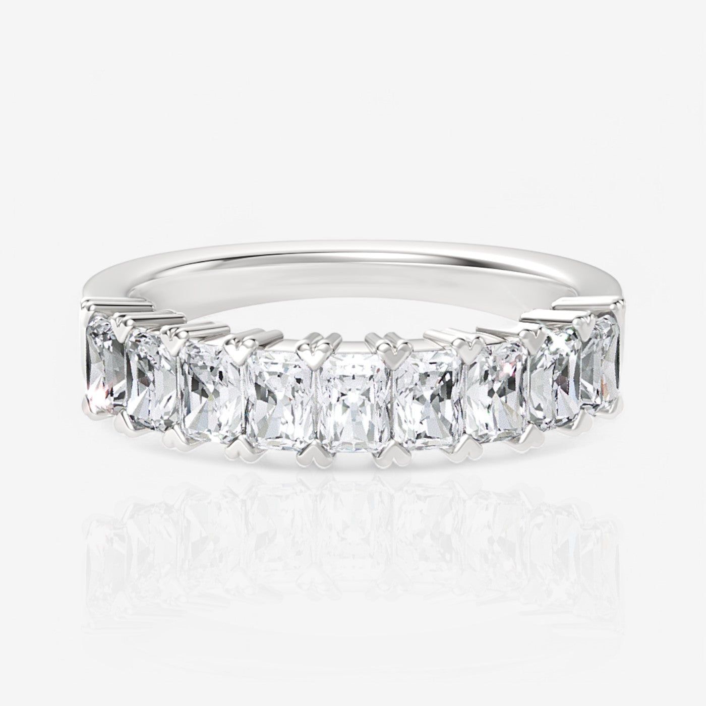 Nine-Stone Radiant Lab Diamond Wedding Ring