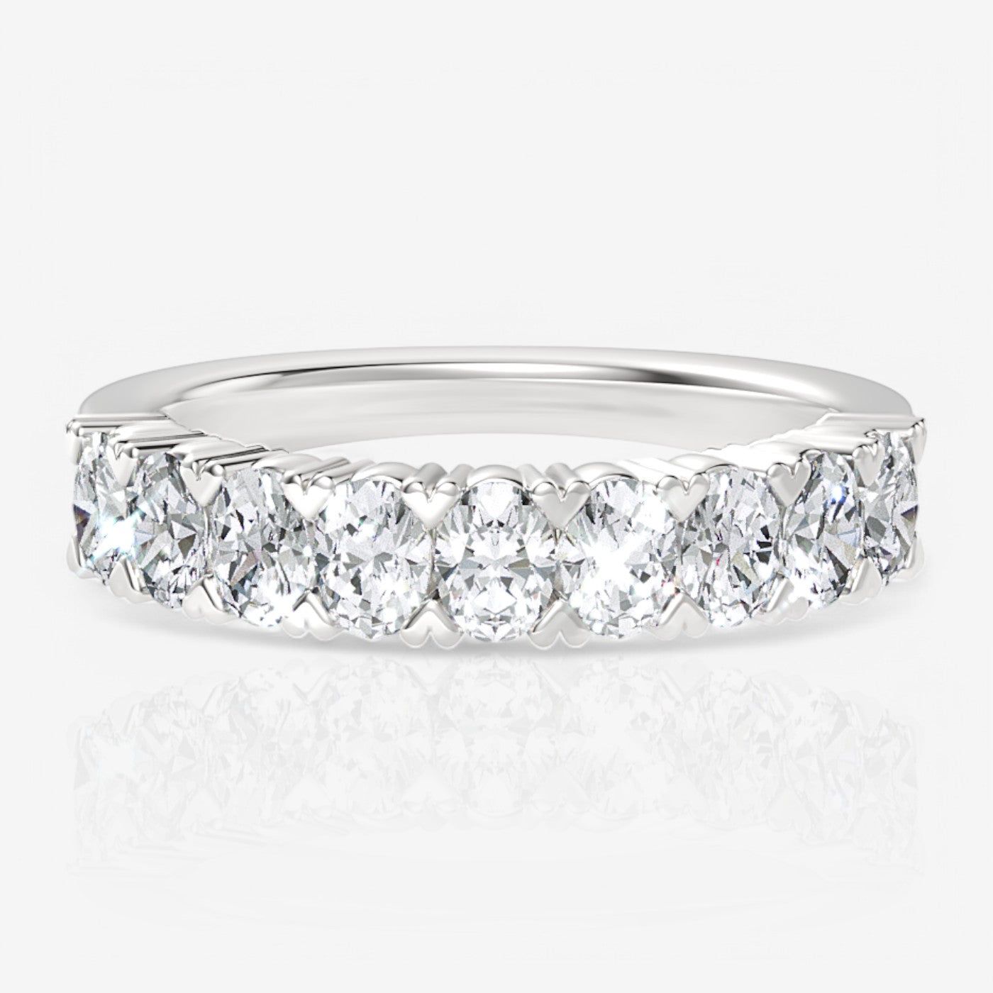 Nine-Stone Oval Cut Lab Diamond Wedding Ring