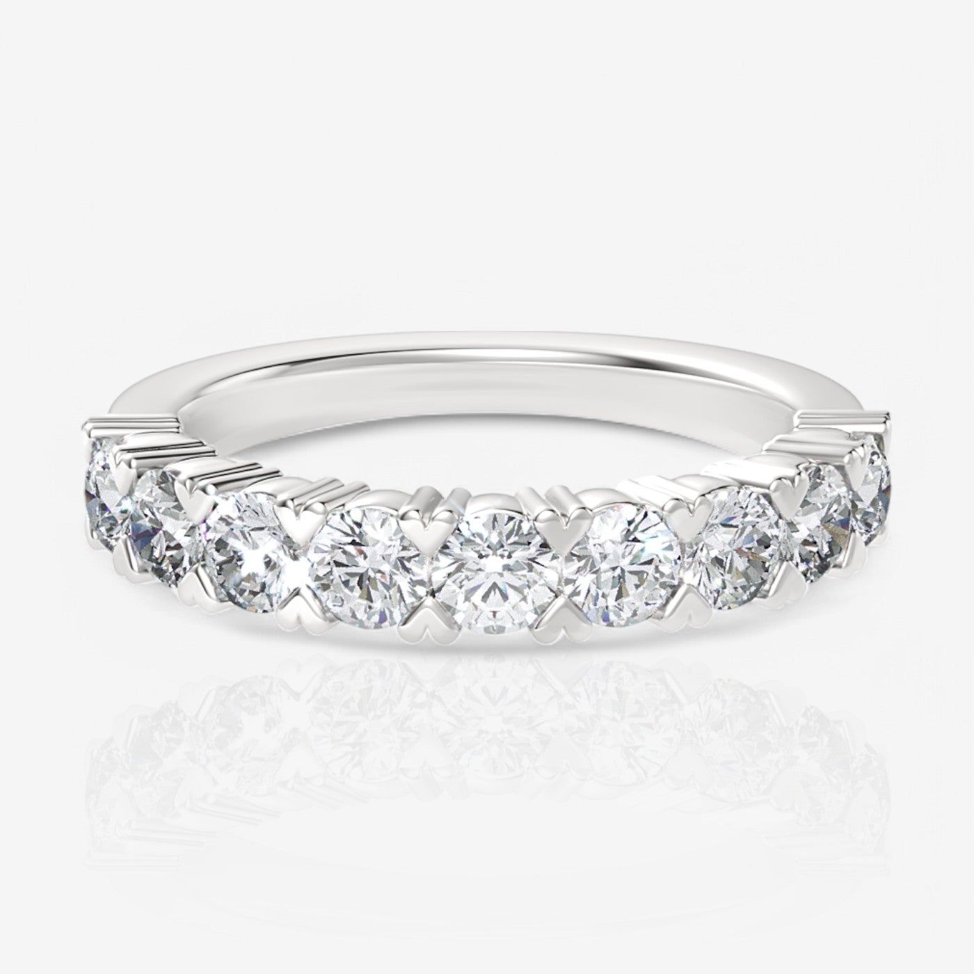 Nine-Stone Round Lab Diamond Wedding Ring