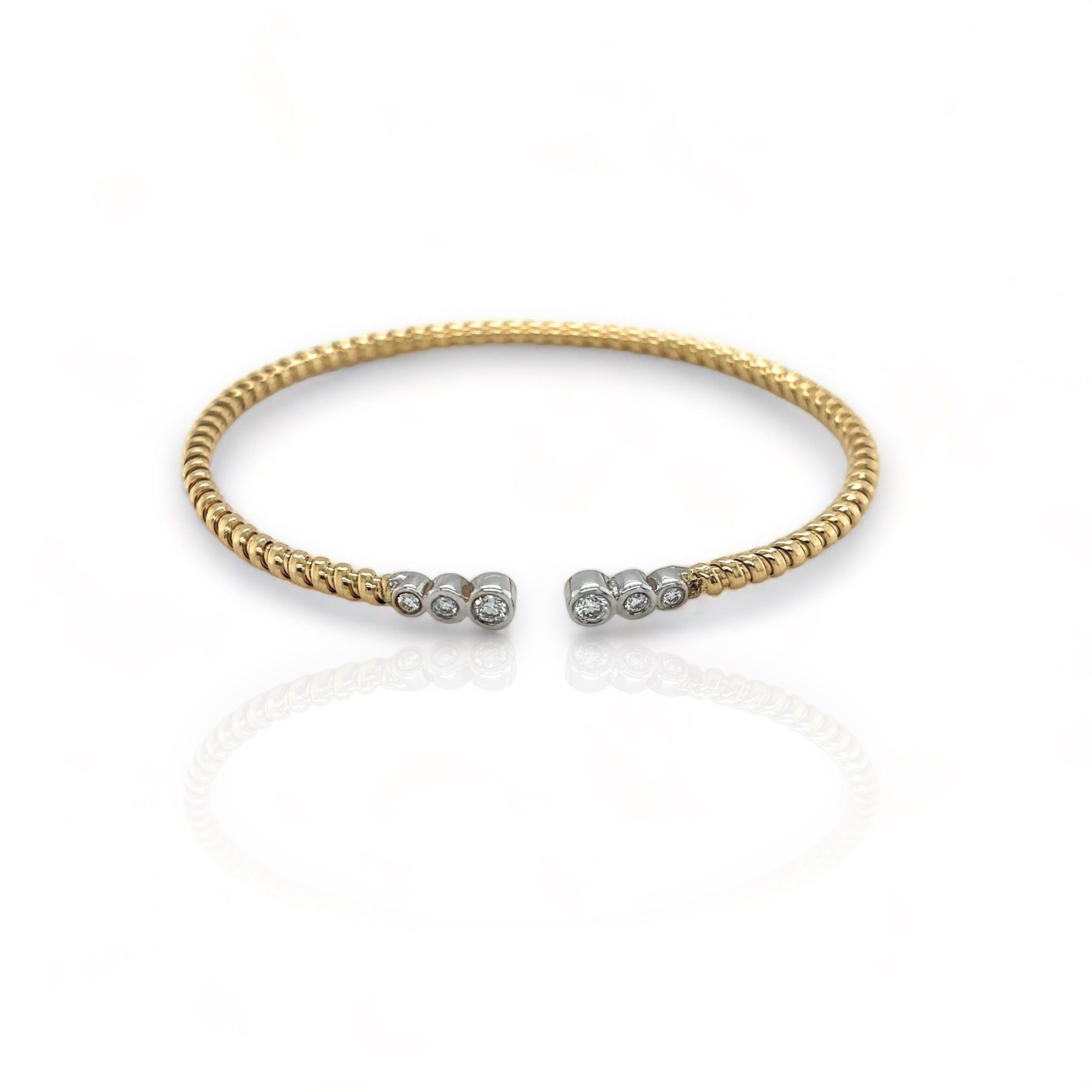 14kt Gold 0.25 CTW Diamond Cuff Bracelet