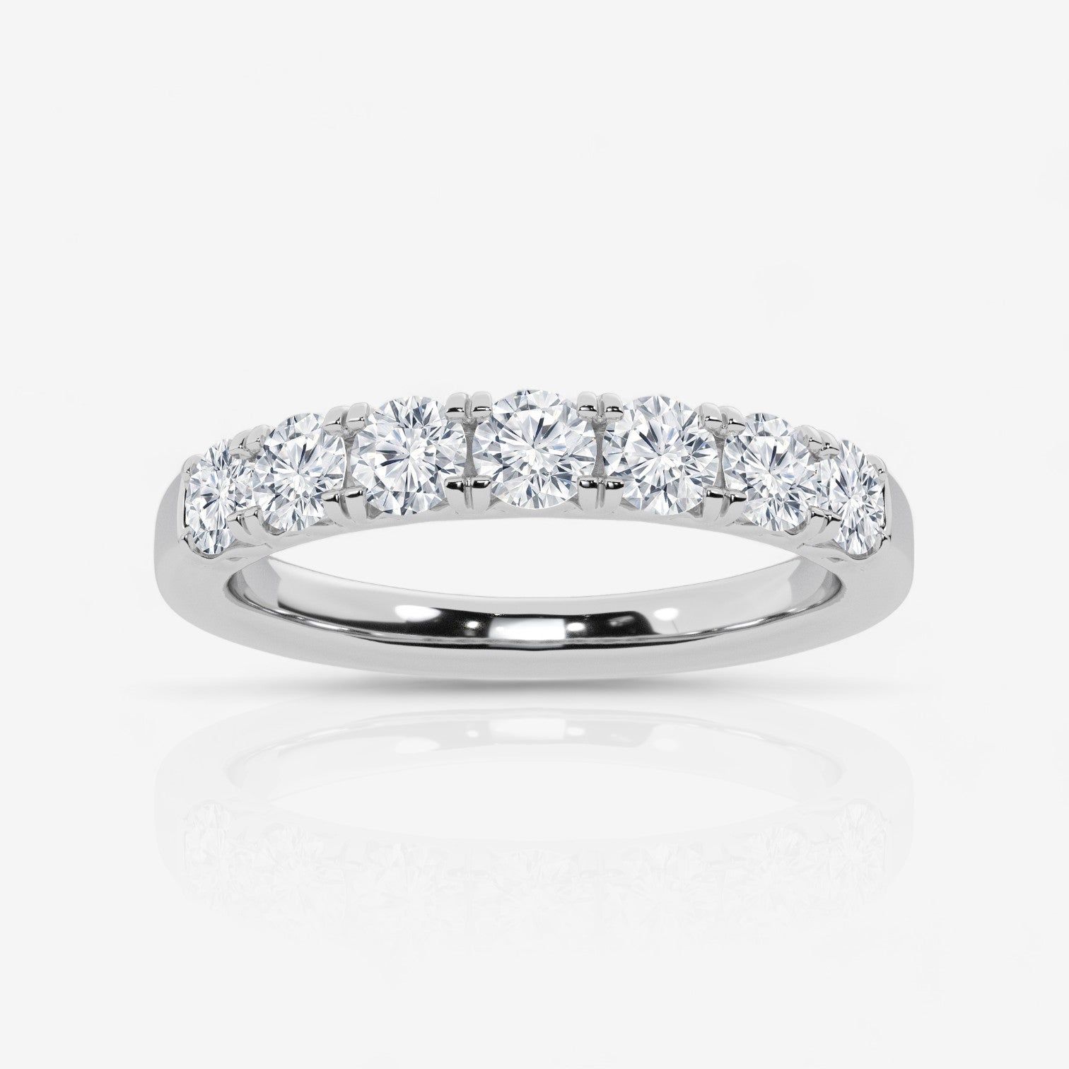 Seven-Stone Round Lab Diamond Wedding Ring