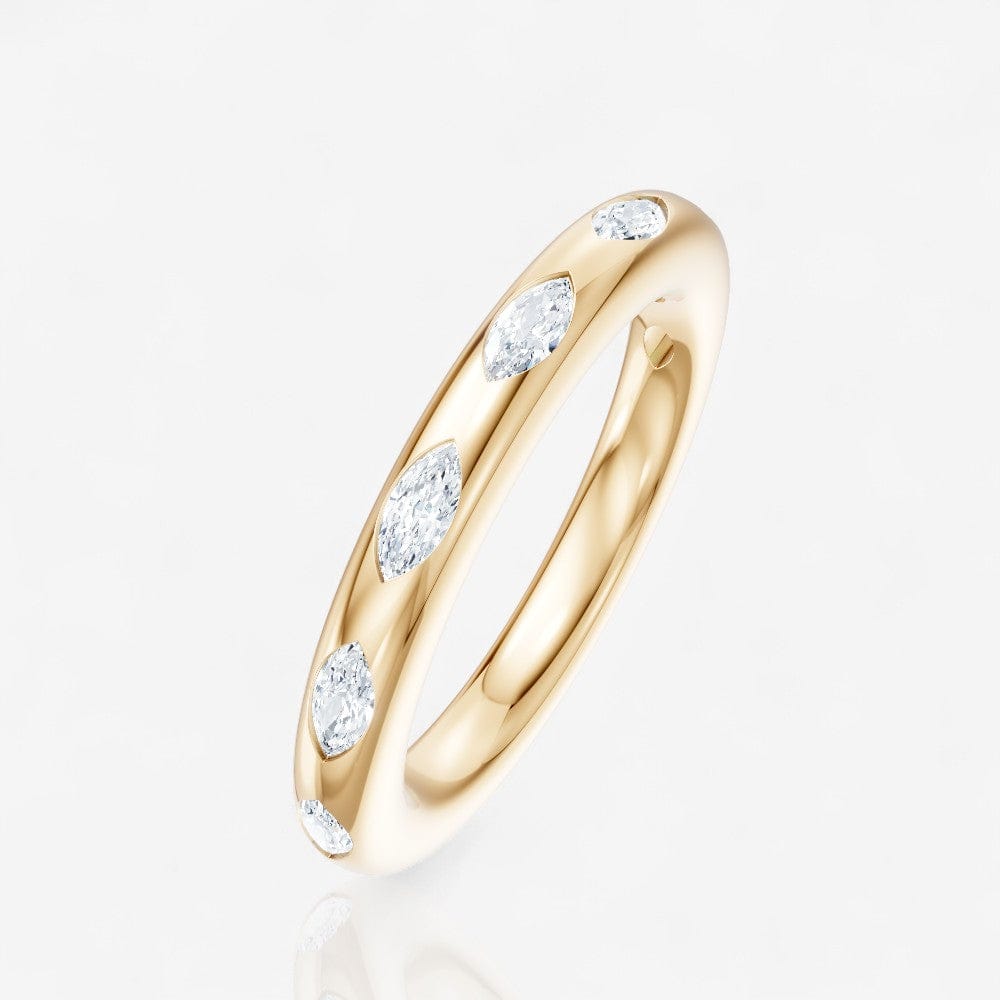 0.49 CTW 14kt Gold Lab-Grown Marquise Diamond Inlay Fashion Band