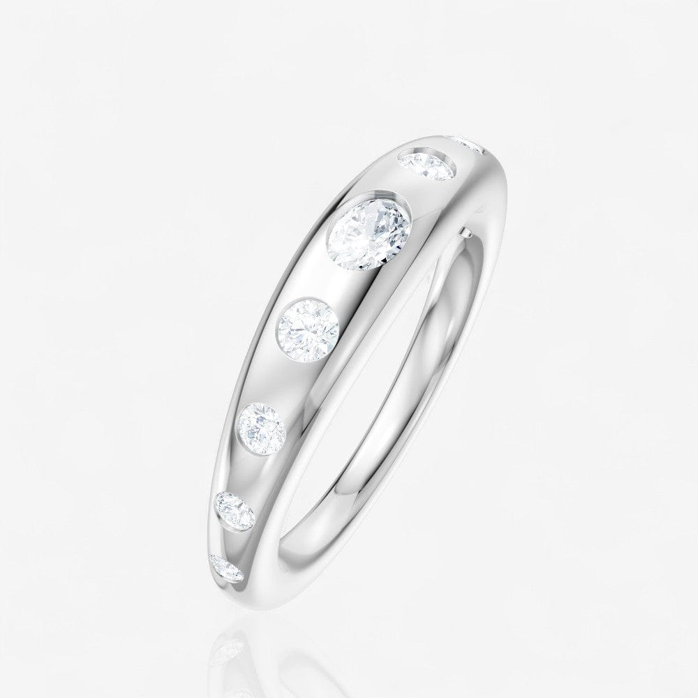 0.31 CTW 14kt Gold Domed Multi Shape Lab-Grown Diamond Fashion Band