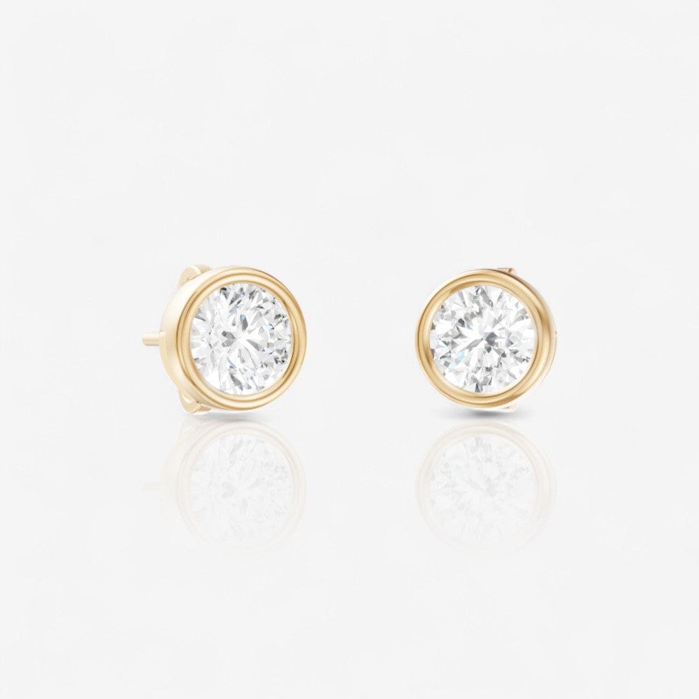 0.25 CTW Round Lab-Grown Diamond Bezel Set Solitaire Stud Earrings