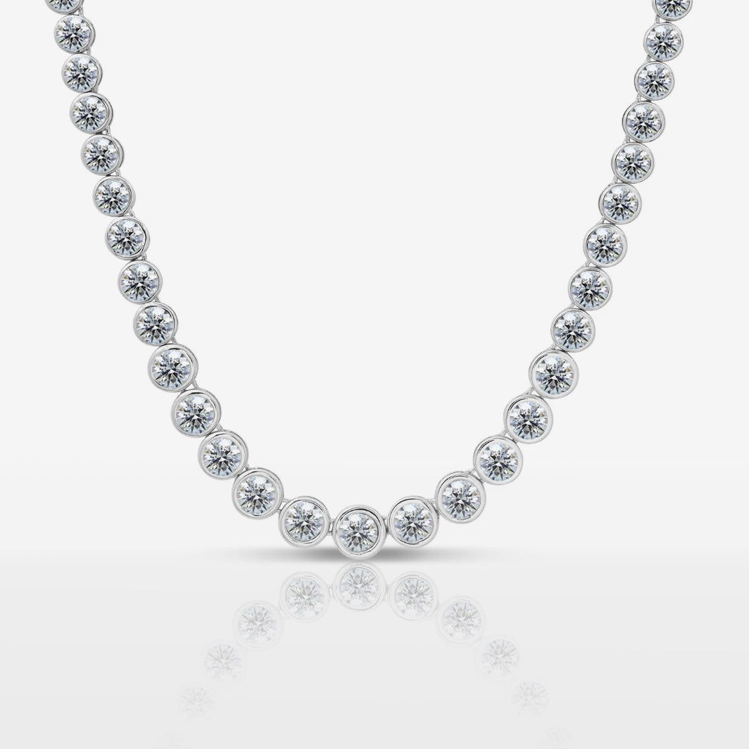 Bezel Set Lab Diamond Tennis Necklace