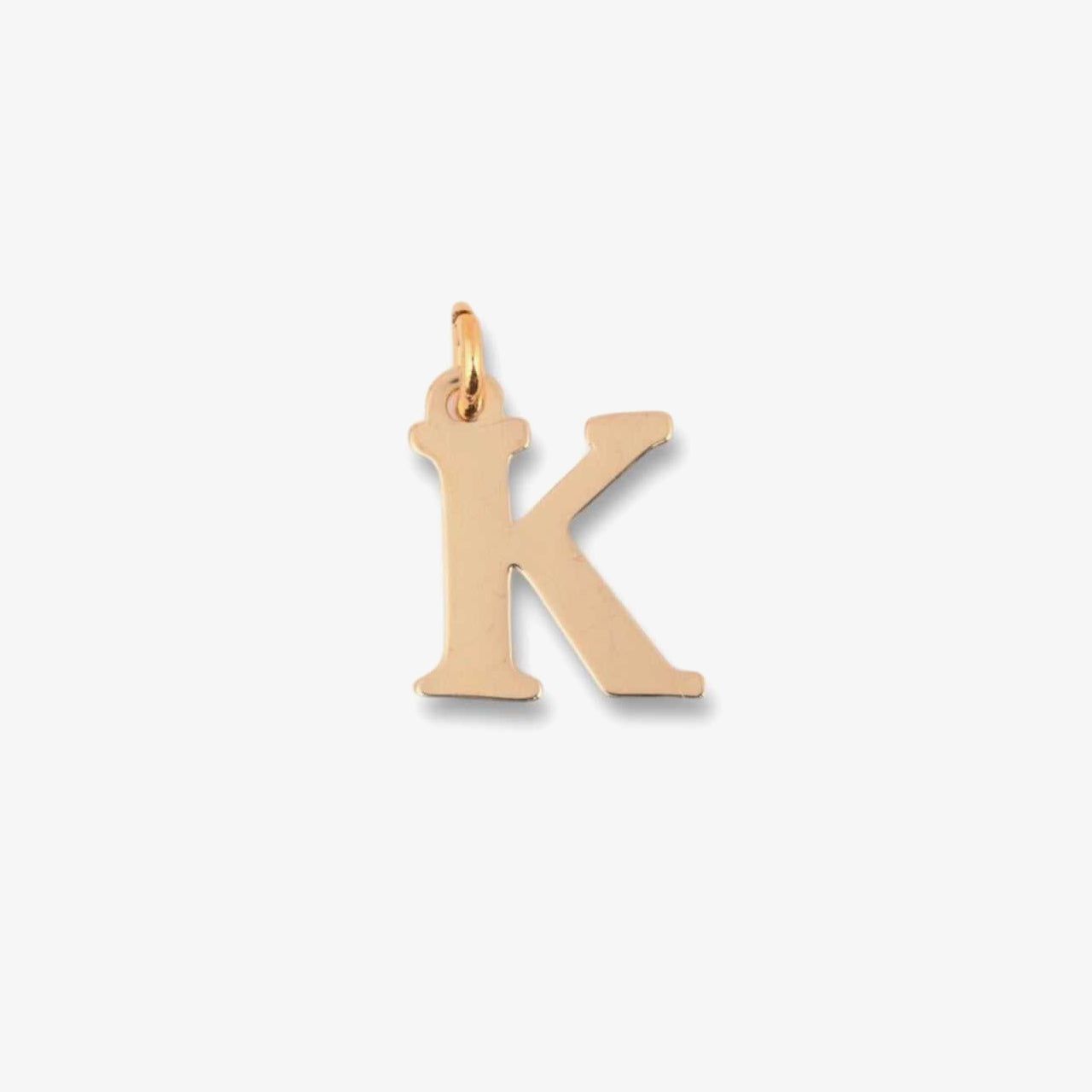 18kt Gold Plated Mini Initial Charm - K