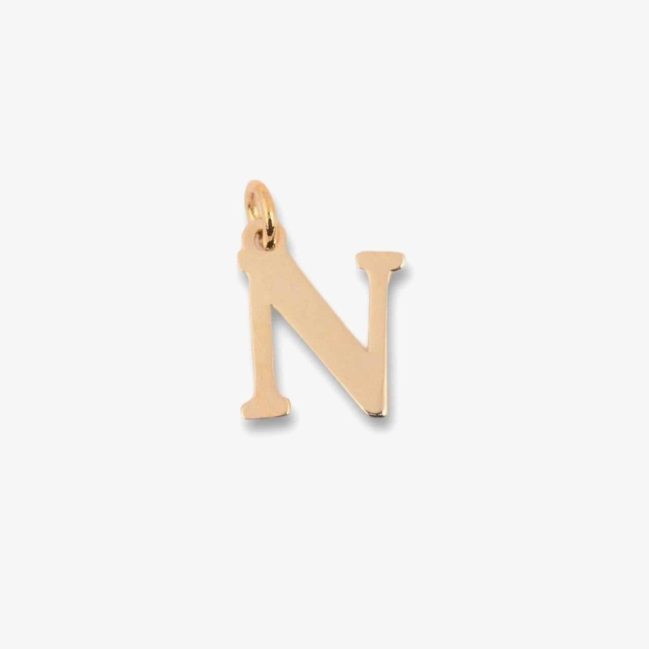 18kt Gold Plated Mini Initial Charm - N