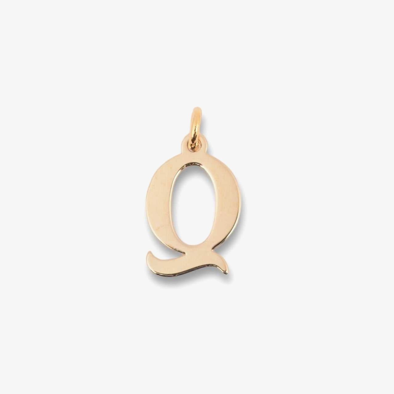 18kt Gold Plated Mini Initial Charm - Q