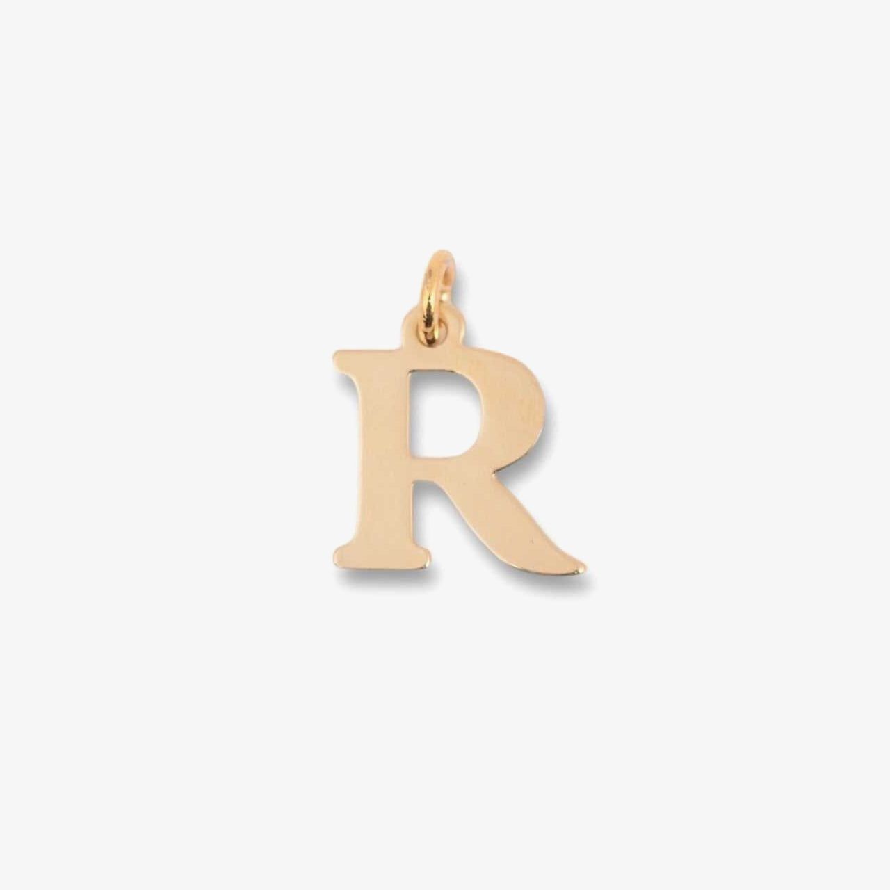 18kt Gold Plated Mini Initial Charm - R