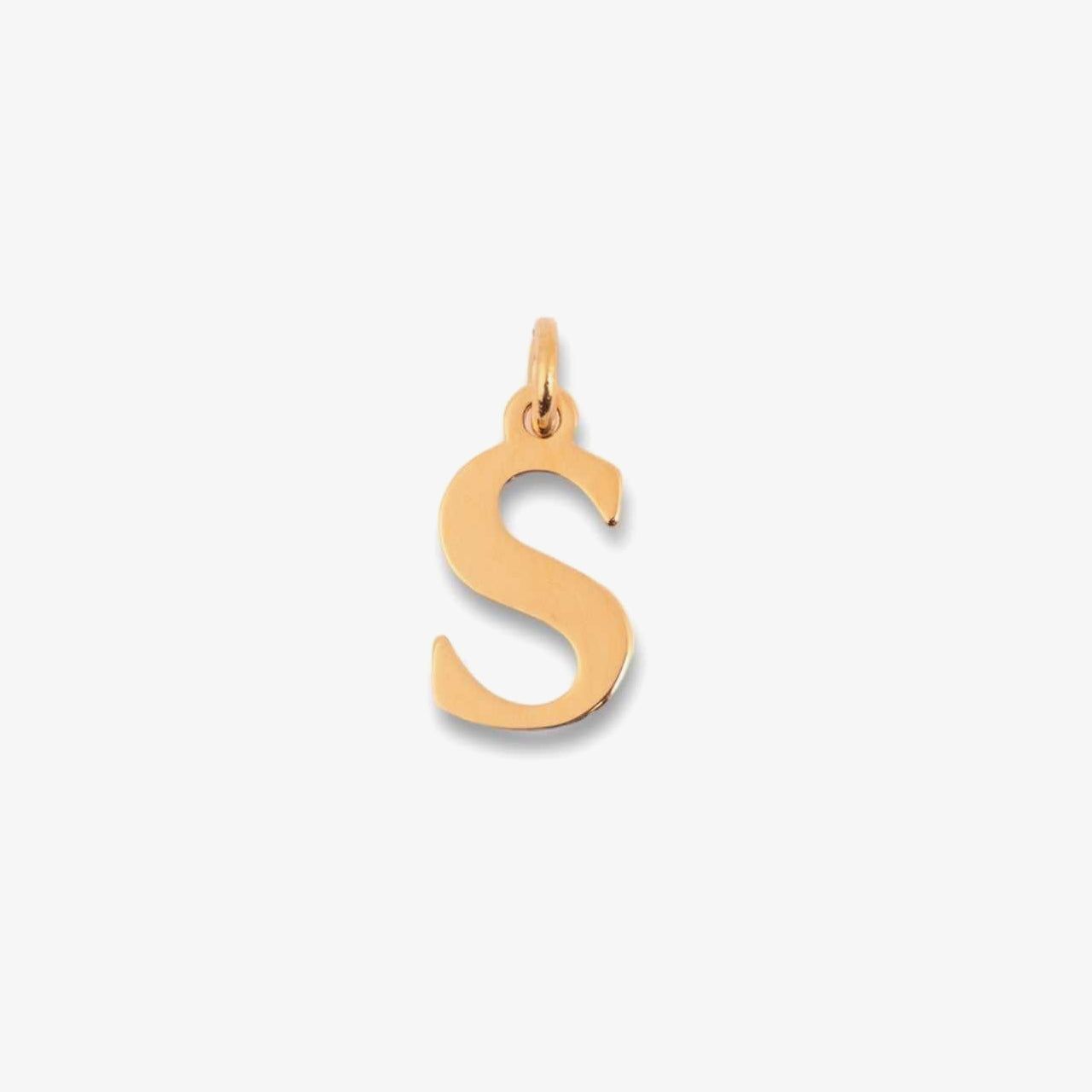 18kt Gold Plated Mini Initial Charm - S