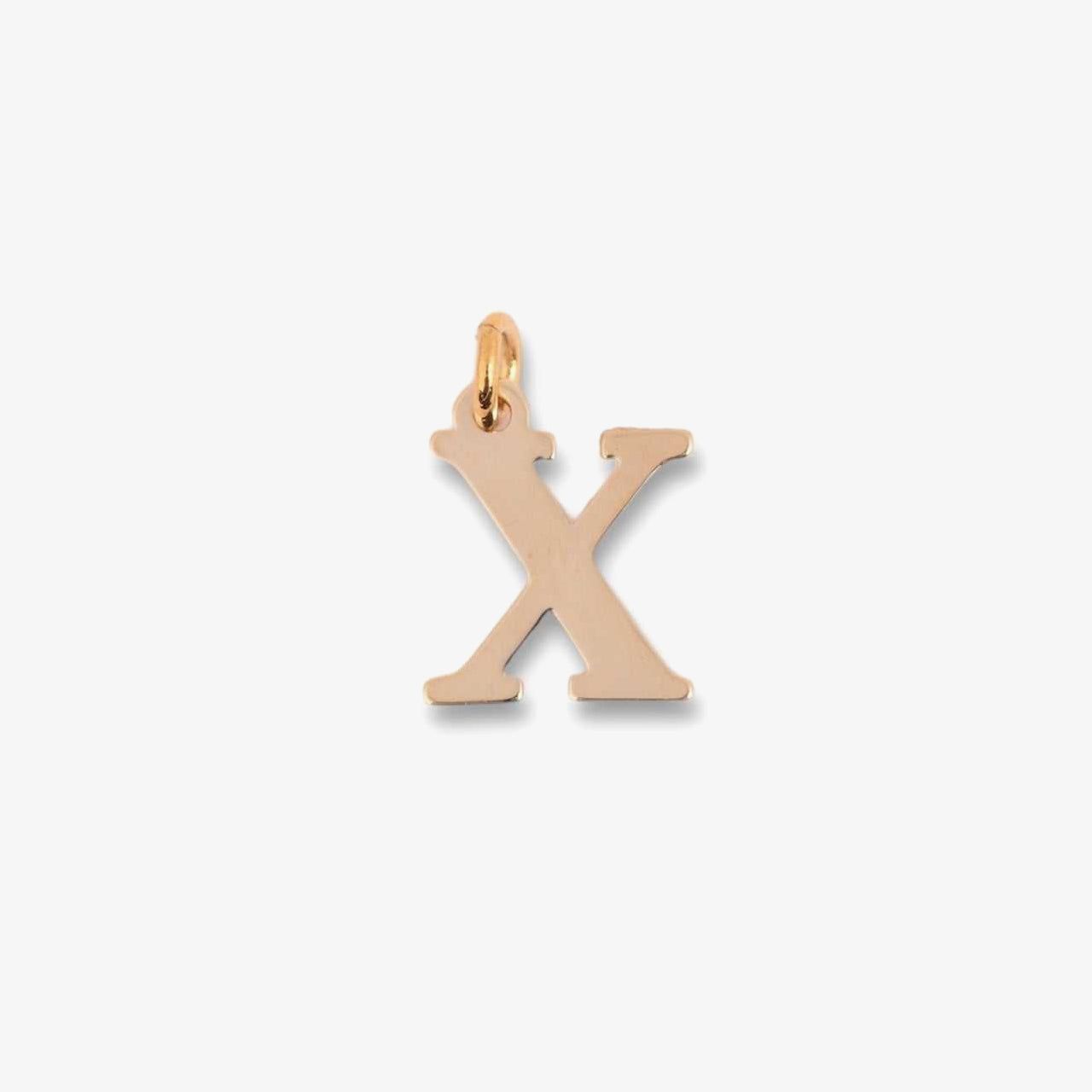 18kt Gold Plated Mini Initial Charm - X