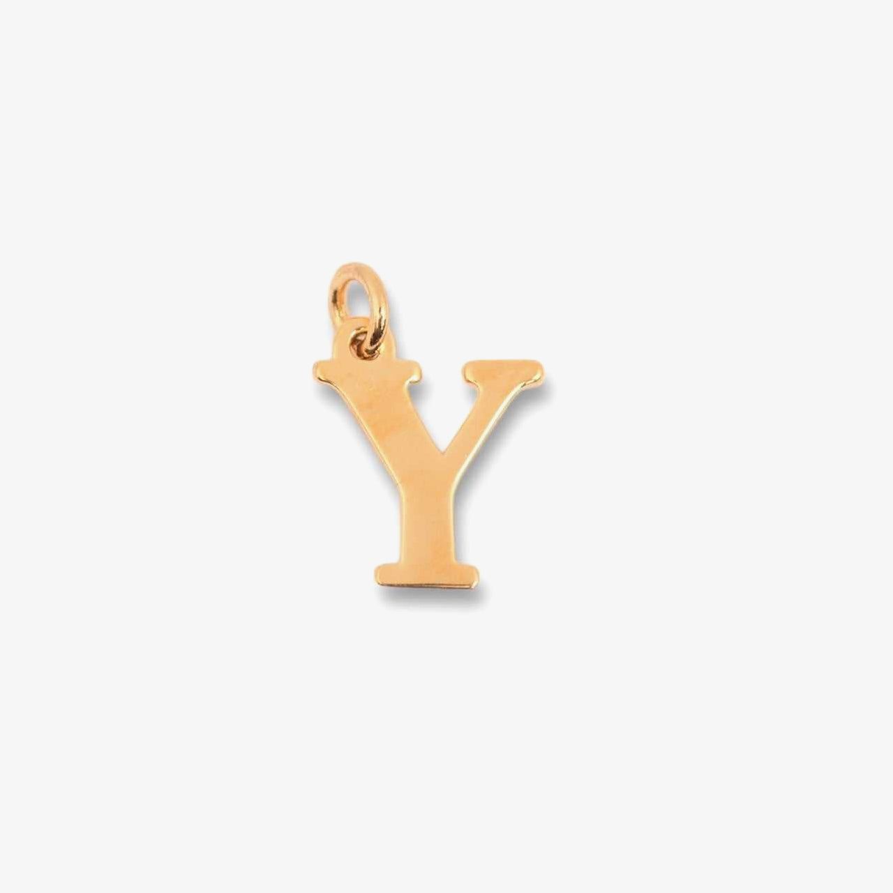 18kt Gold Plated Mini Initial Charm - Y