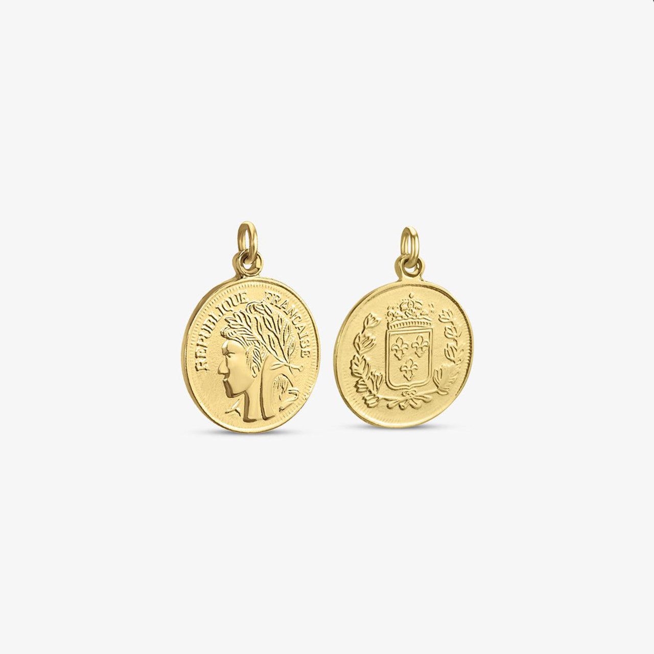 Double Sided Gold Greek Charm